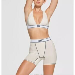 New with Tags Skims Cotton Rib Boxer in Navy & Marble SZ S